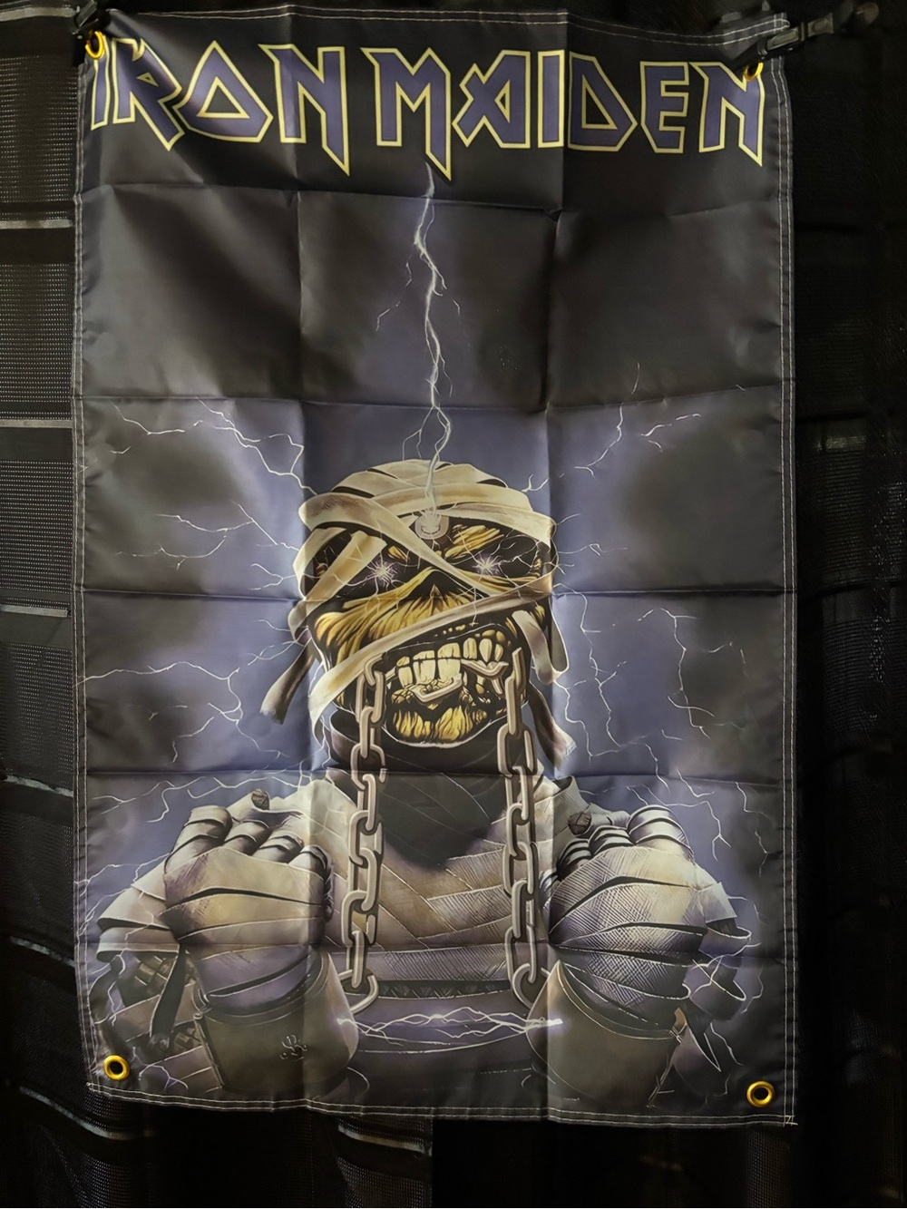 Iron Maiden Black and Gold Mummy Wall Tapestry